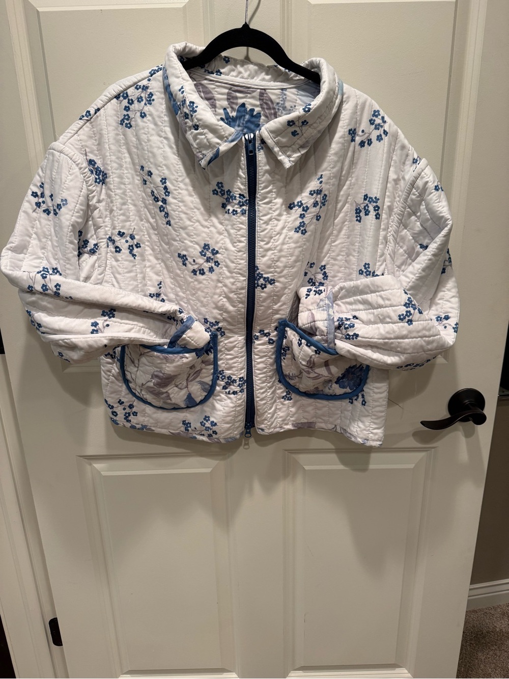 One of a kind upcycled zip up jacket made  w love by me size large